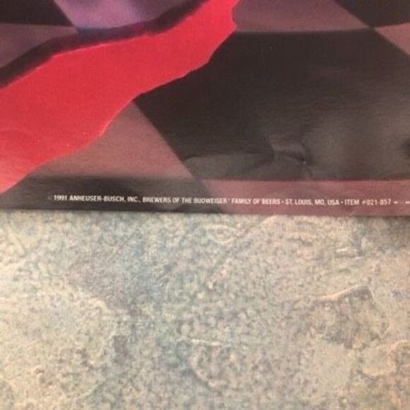 budweiser drag racing poster quaker state 20x28 inches garage man cave VTG 90s - Picture 5 of 5